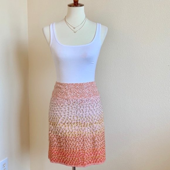 anthropologie hd in paris ombre petals skirt peach - Picture 3 of 7